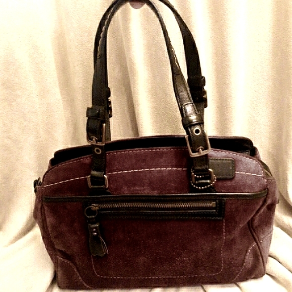 Coach Soho Satchel Purple Plum Suede Purse HO5S-7474 - Picture 2 of 13